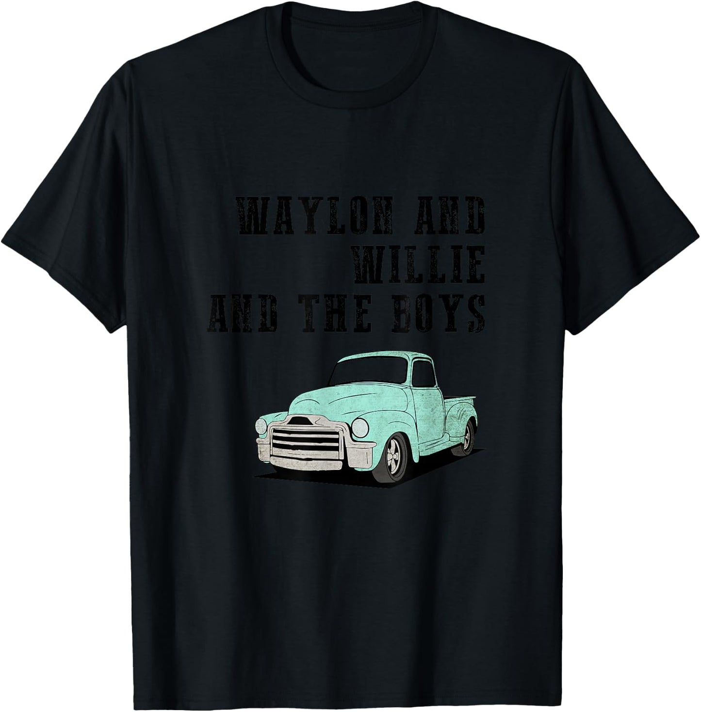 Waylon and Willie and The Boys T-Shirt - T-Shirt | Black