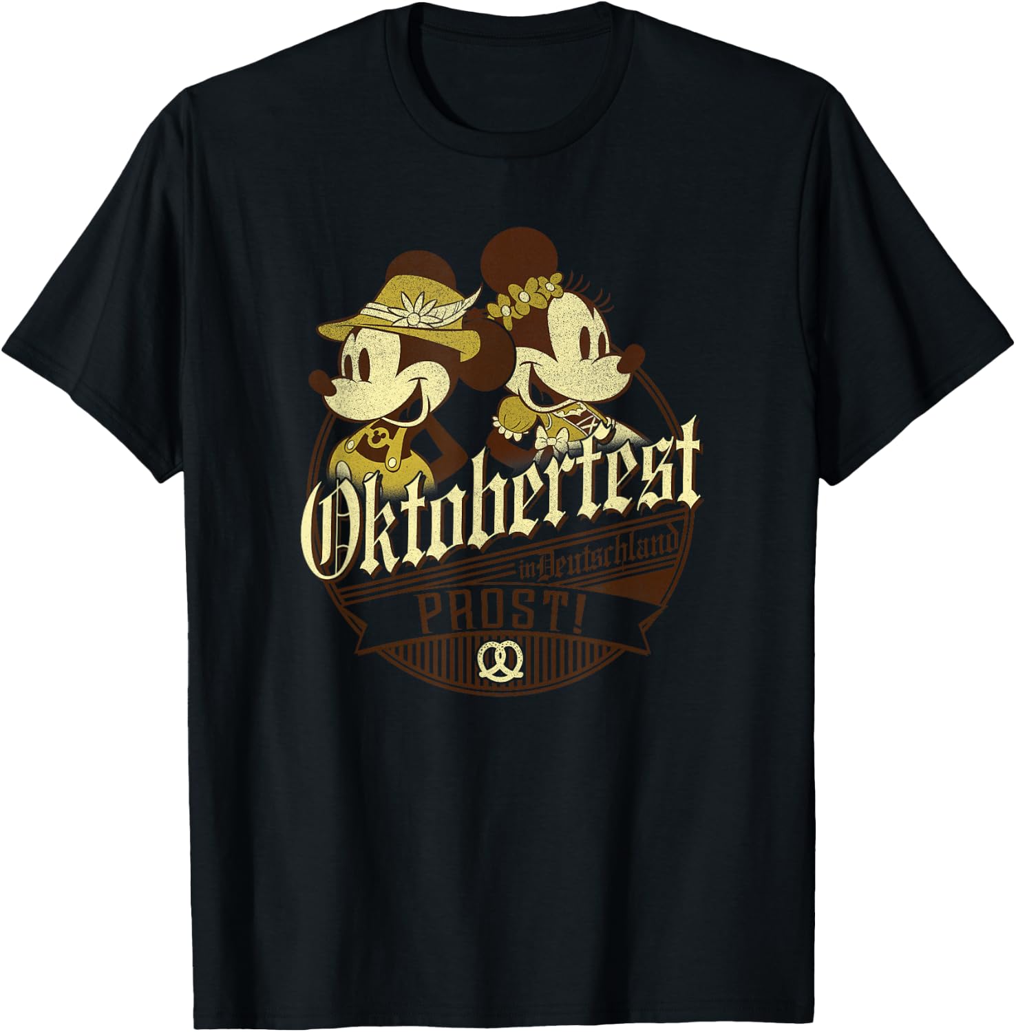 Disney Mickey & Friends Oktoberfest Mickey & Minnie T-Shirt - T-Shirt | Black