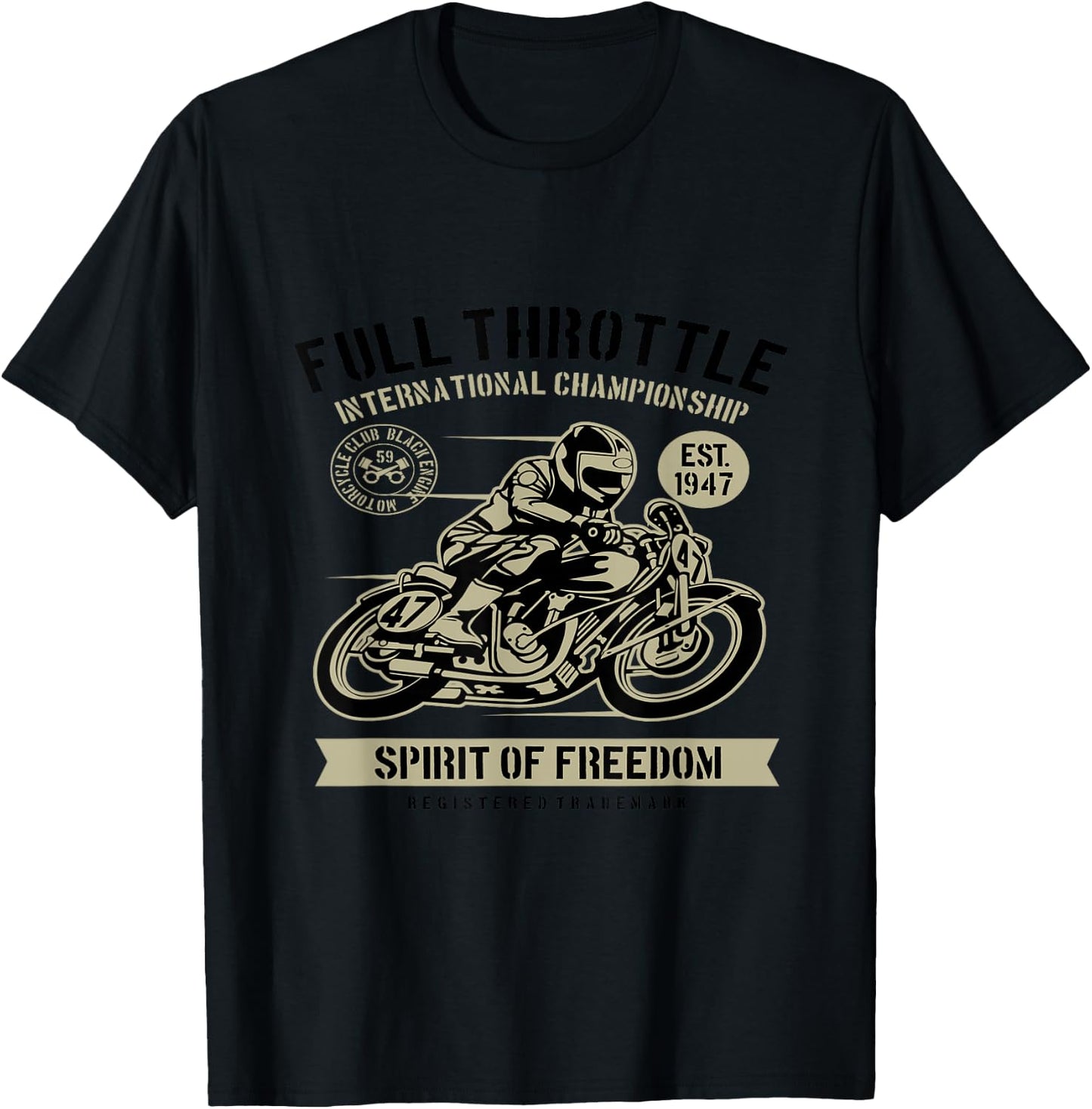 Bike Full Throttle For Bikers T-Shirt - T-Shirt | Black