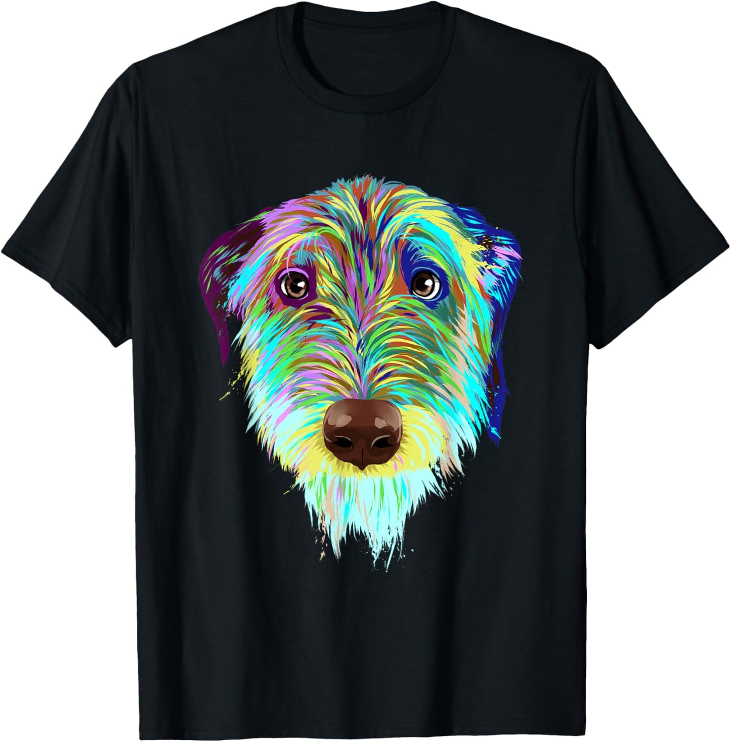 Splash Dog Irish Wolfhound Men Women Kids T-Shirt - T-Shirt | Black