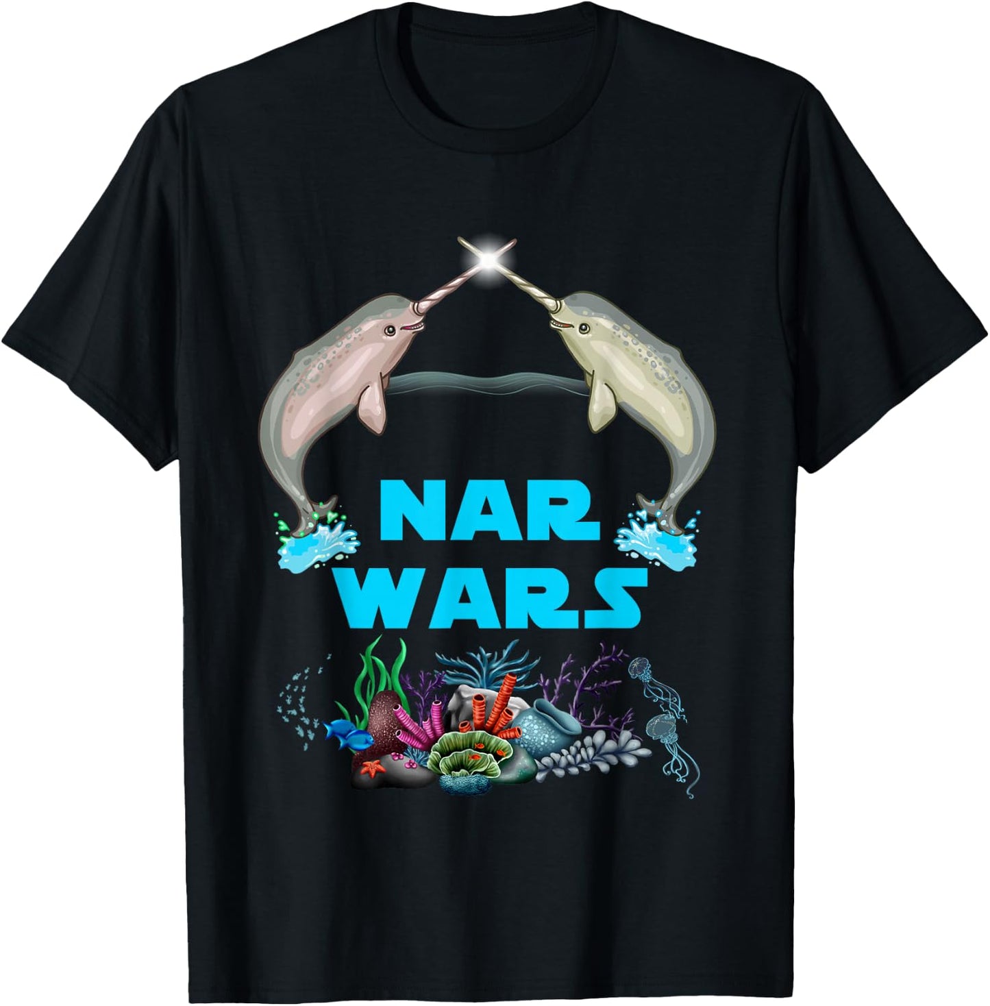Narwhal Shirt Nar Wars Under The Sea T-Shirt - T-Shirt | Black