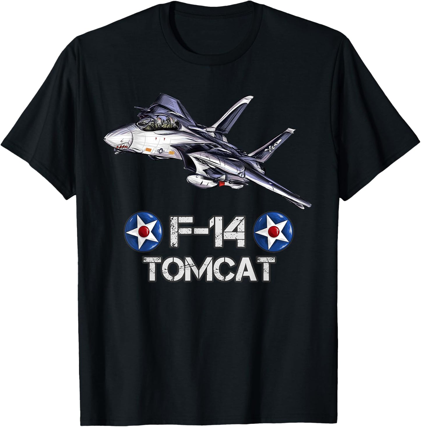 Vintage F-14 Tomcat Fighter Jet Military Aviation gift T-Shirt - T-Shirt | Black