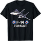 Vintage F-14 Tomcat Fighter Jet Military Aviation gift T-Shirt - T-Shirt | Black