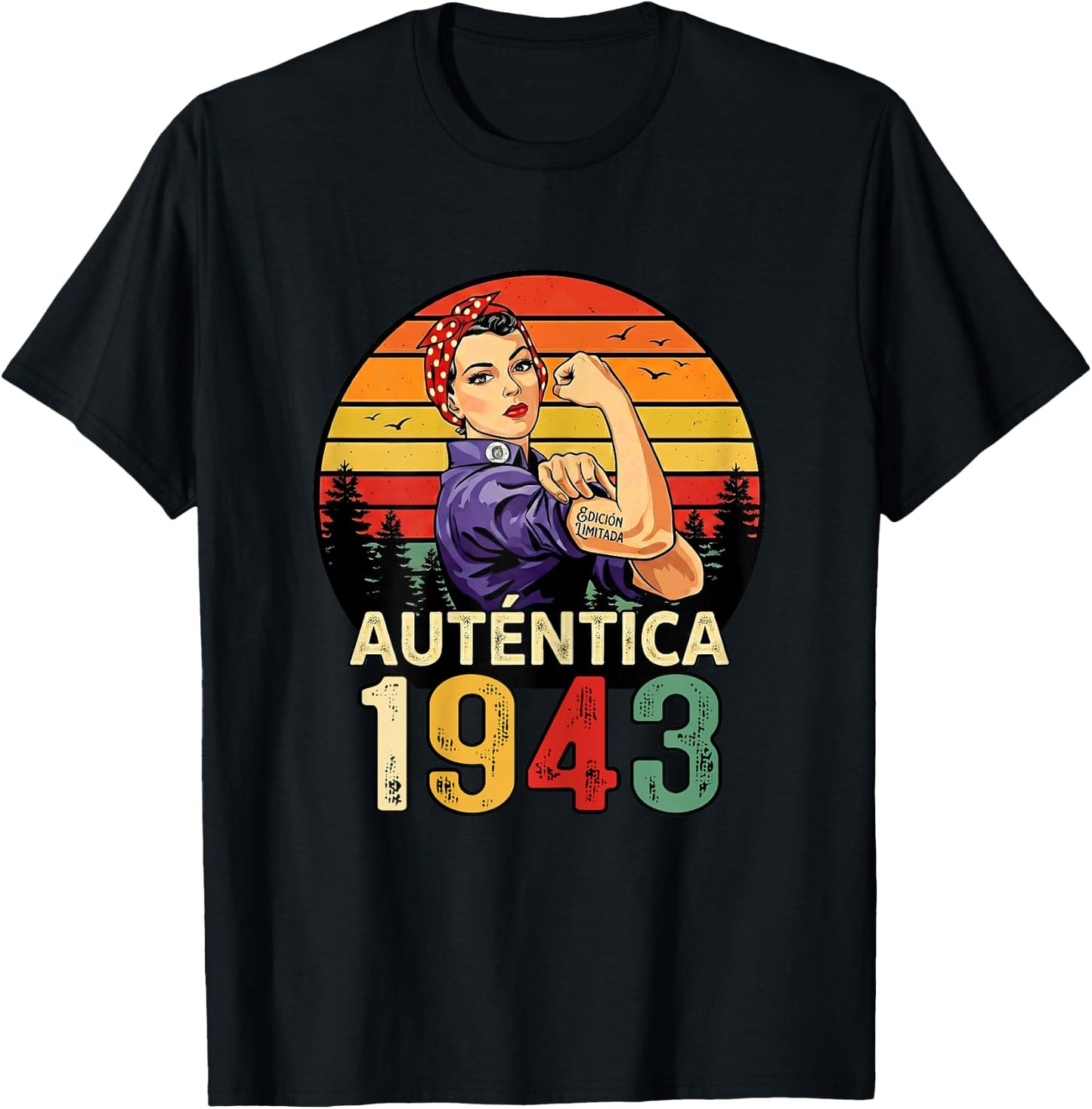 Authentic 1943 Birthday Limited Edition Spanish T-Shirt - T-Shirt | Black