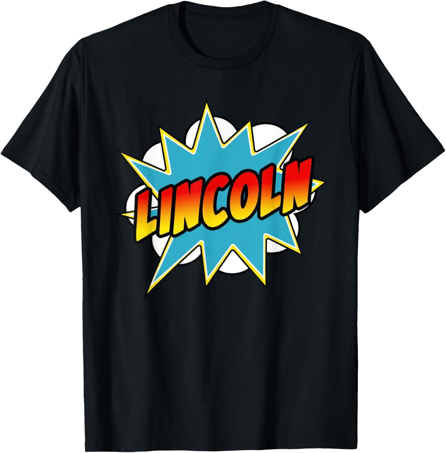 Boys Lincoln Comic Book Superhero Name T-Shirt - T-Shirt | Black