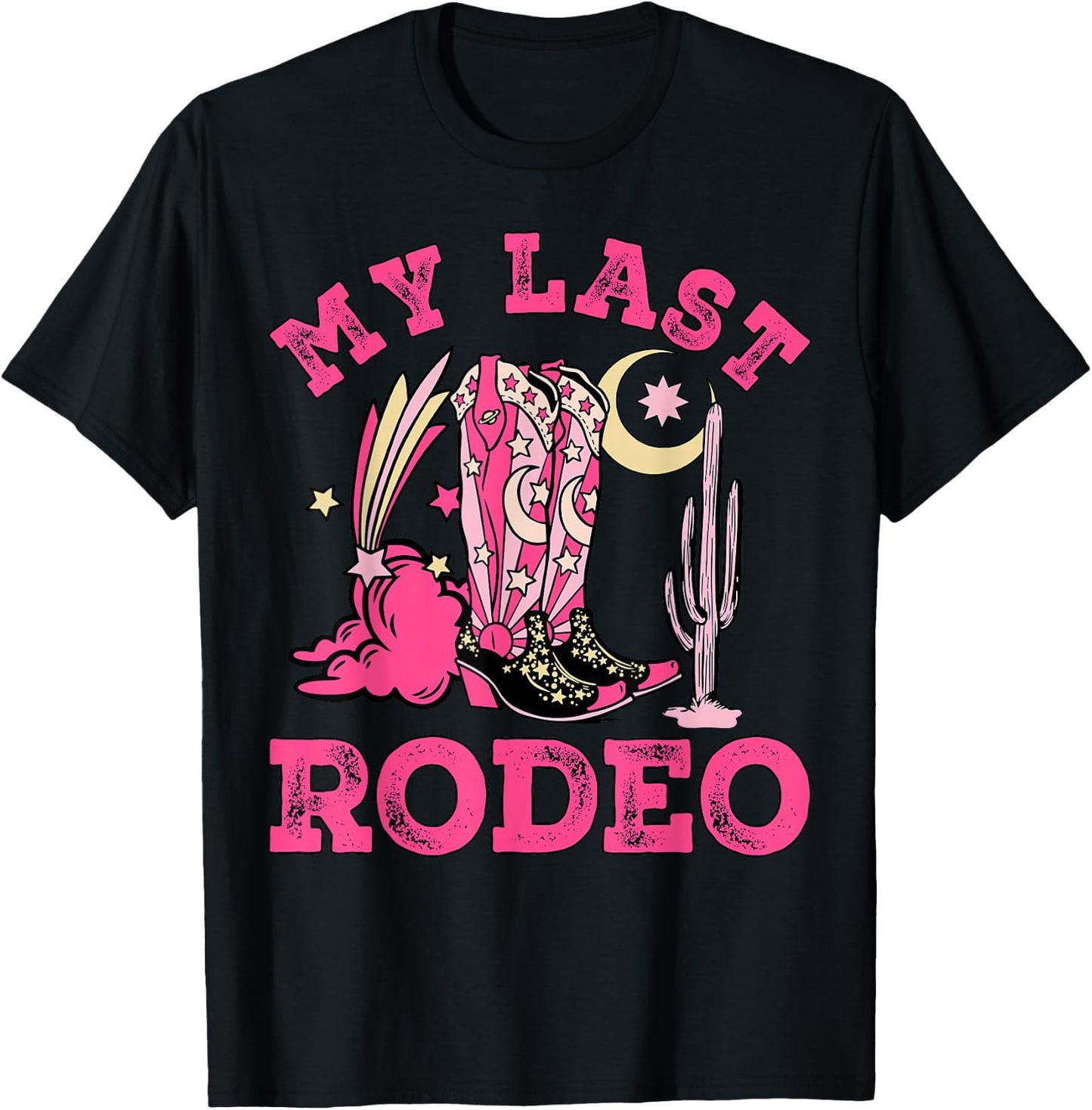 My Last Rodeo Bride Squad Bridal Party Western Bachelorette T-Shirt - T-Shirt | Black