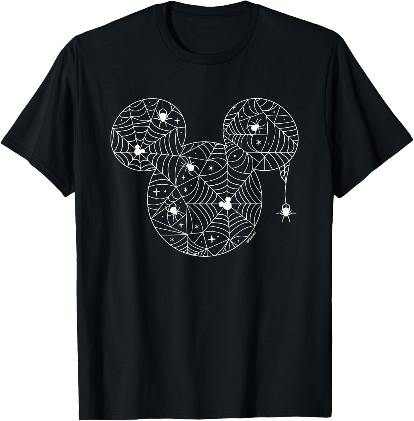 Halloween Mickey Spider Web Ears T-Shirt - T-Shirt | Black