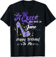 A Queen was Born in June Happy Birthday to Me High Heel T-Shirt - T-Shirt | Black