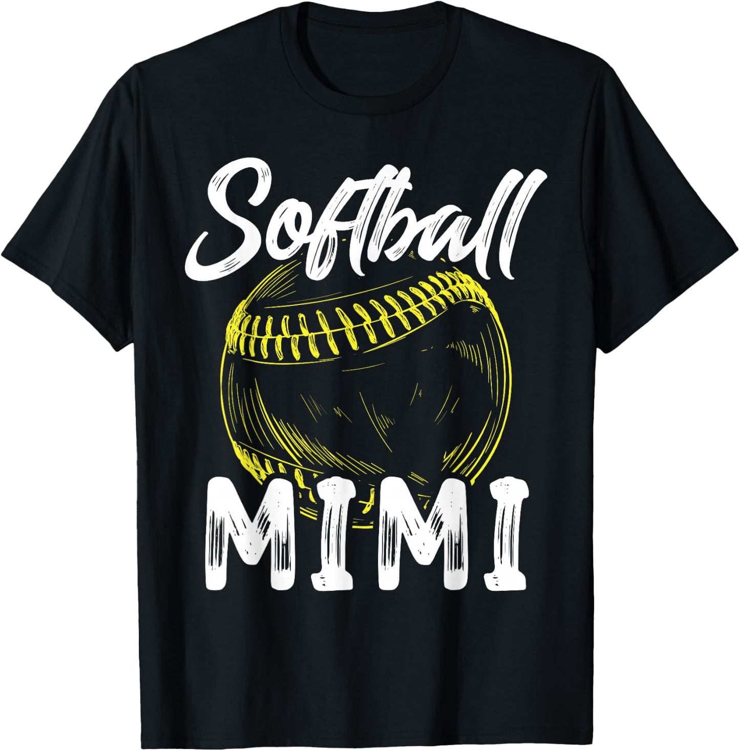 Softball Mimi Family Matching Players Mothers Day T-Shirt - T-Shirt | Black
