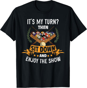 Funny Snooker Billiard Lover Pool Player T-Shirt - T-Shirt | Black