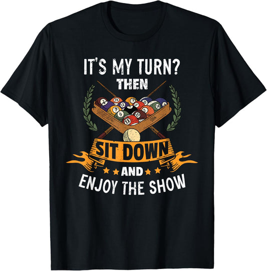 Funny Snooker Billiard Lover Pool Player T-Shirt - T-Shirt | Black