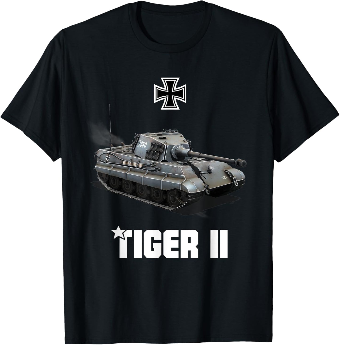 Tiger II Panzer VI German Heavy Tank WW2 King Tiger Military T-Shirt - T-Shirt | Black