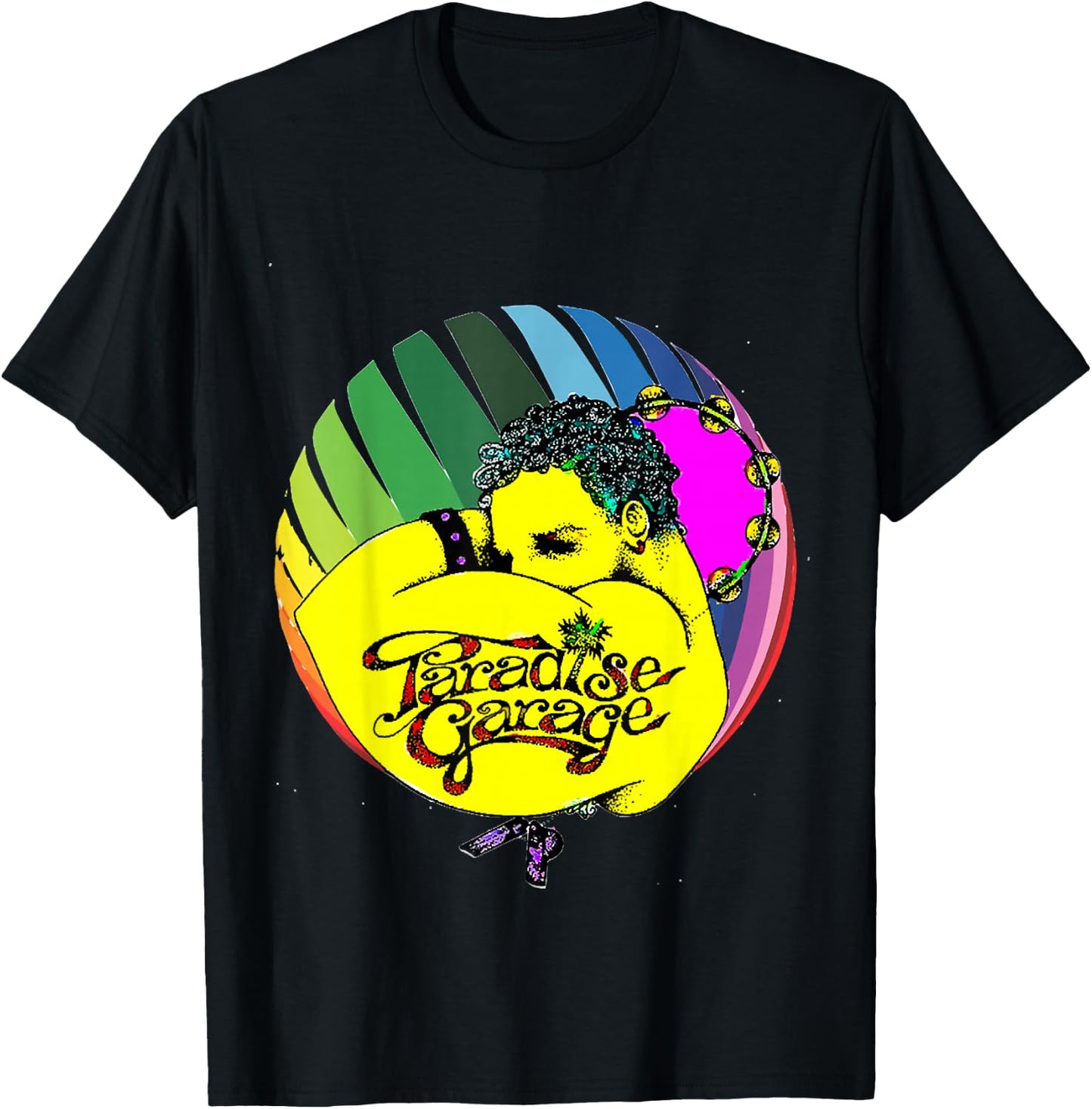 Paradises Garages Logo Pride Colors Sphere T-Shirt - T-Shirt | Black