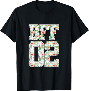 BFF 02 Best Friends Matching Bestie Friendship Day Shirt T-Shirt - T-Shirt | Black
