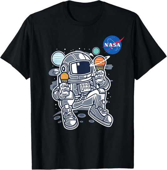 Astronaut Planet Ice-Cream NASA T-Shirt - T-Shirt | Black
