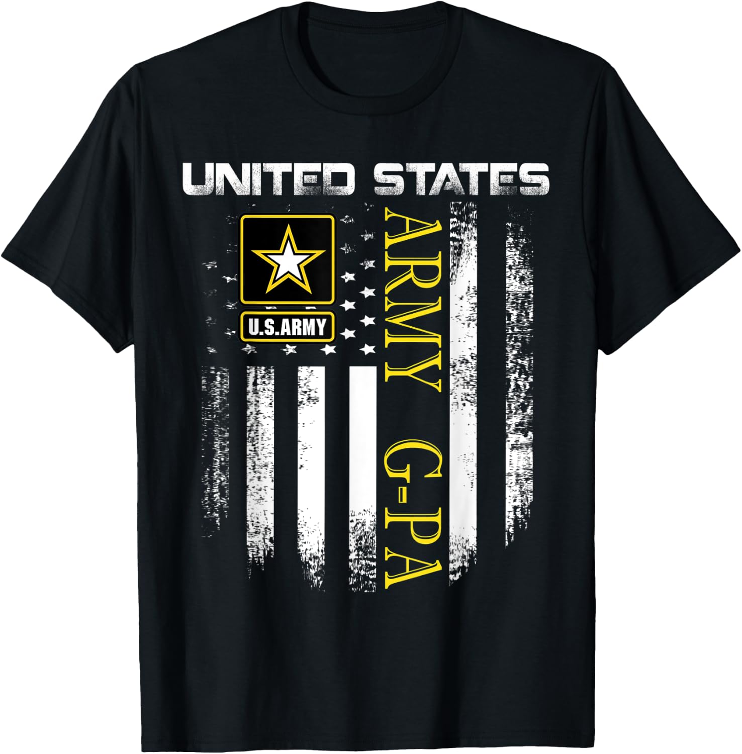 Vintage United States Army G-Pa With American Flag Gift Kids Men T-Shirt - T-Shirt | Black