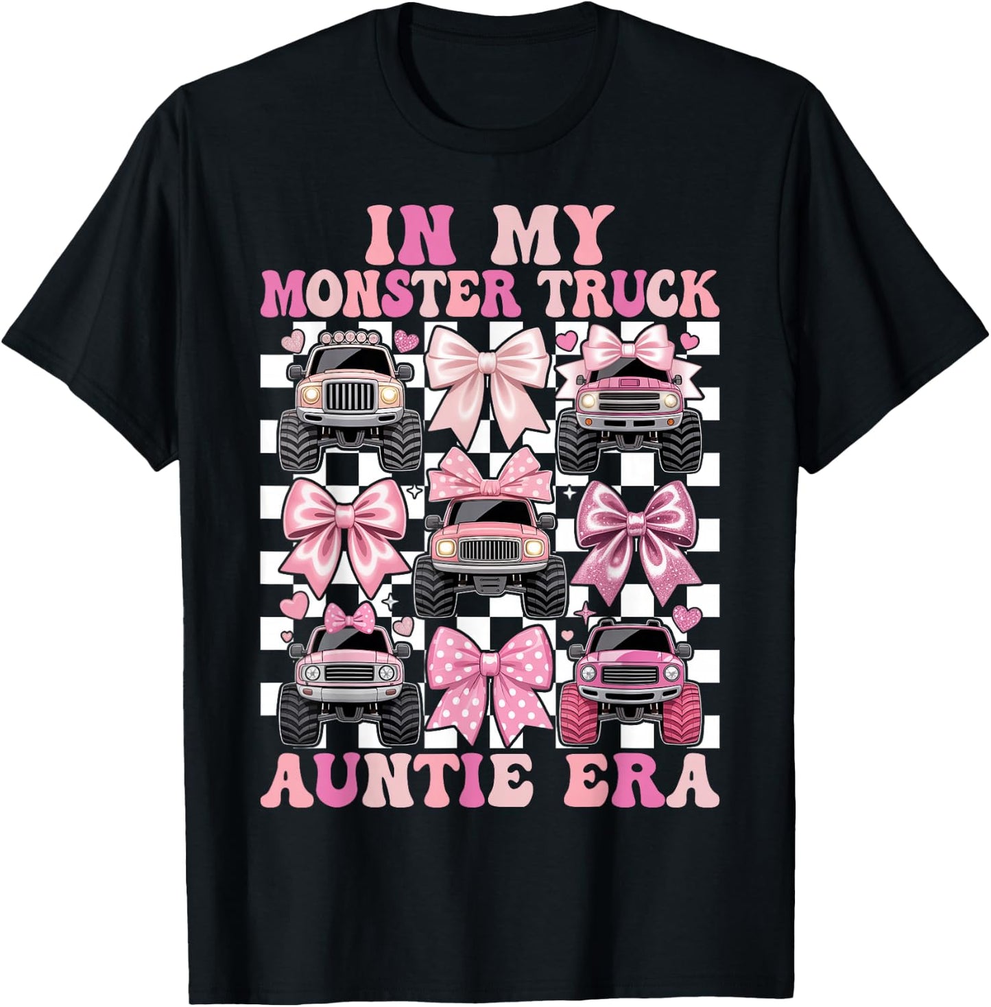 Coquette Monster Truck Auntie T-Shirt - T-Shirt | Black