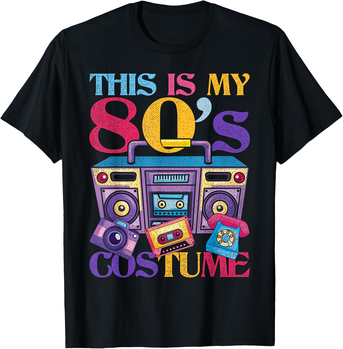 Eighties Music 1980s Generation 80s Costume Party Retro 80s T-Shirt - T-Shirt | Black