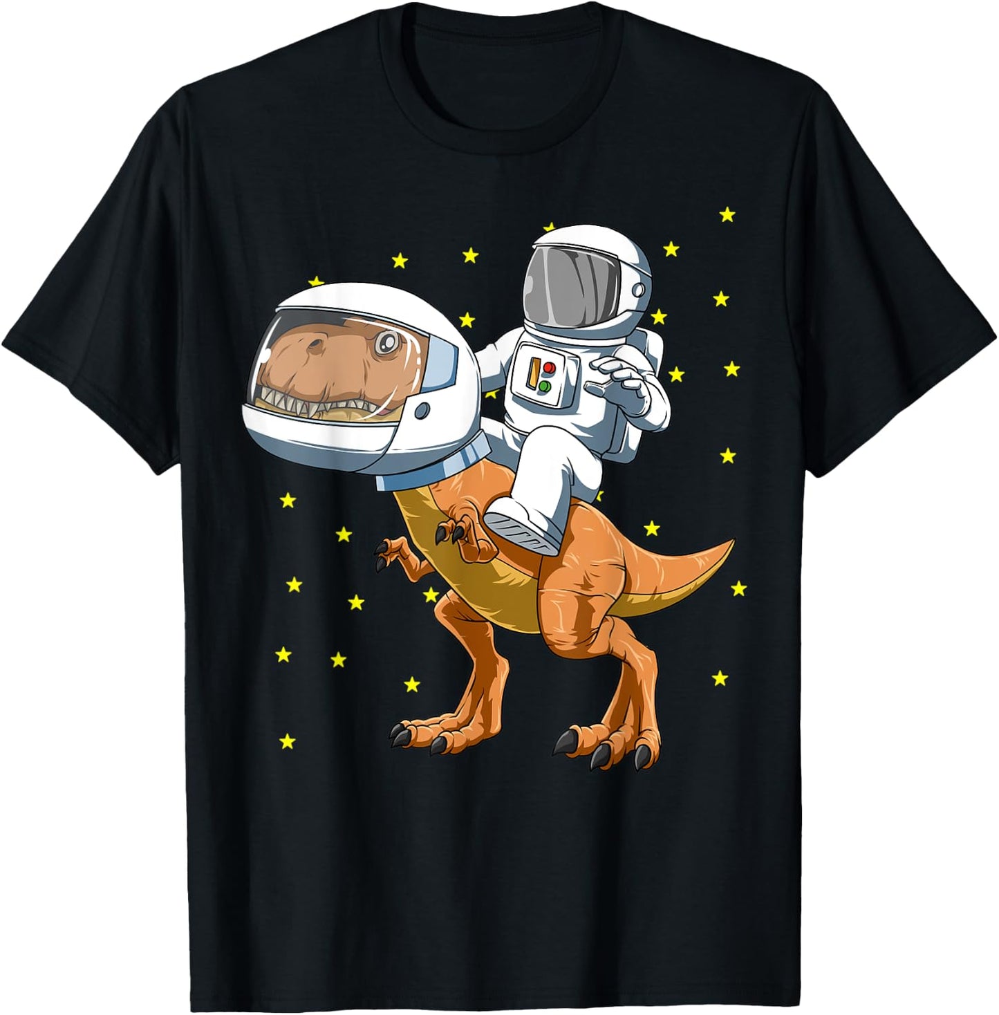 Astronaut Riding Dinosaur Astronaut Dinosaur Space Lovers T-Shirt - T-Shirt | Black