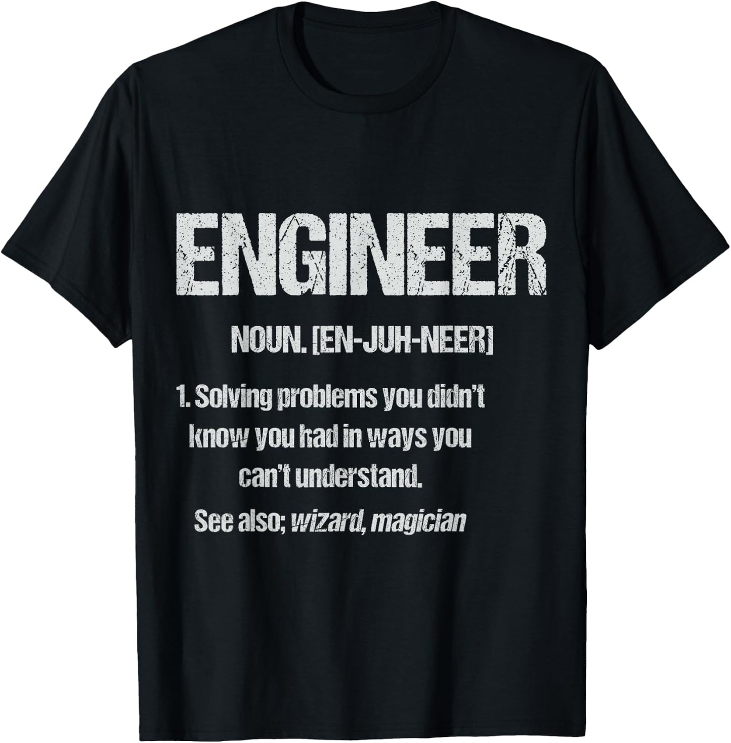 Funny Engineering Student Engineer Noun Definition Nerds T-Shirt - T-Shirt | Black