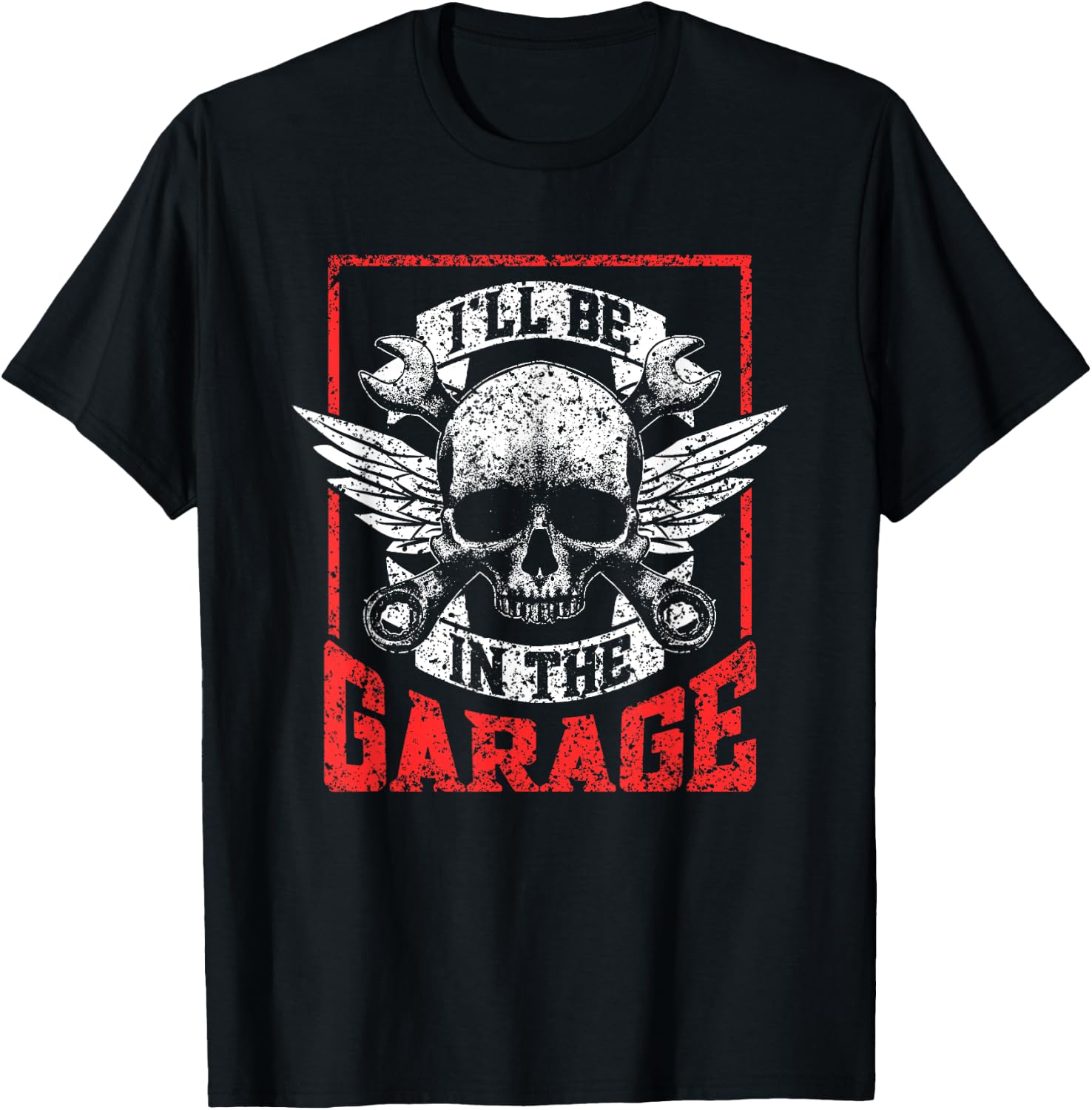 I'll Be In The Garage Men Grandpa Mechanic Dad Garage Father T-Shirt - T-Shirt | Black