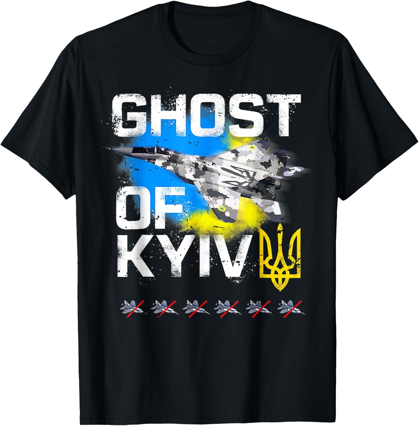 The Ghost Of Kyiv I Stand With Ukraine T-Shirt - T-Shirt | Black