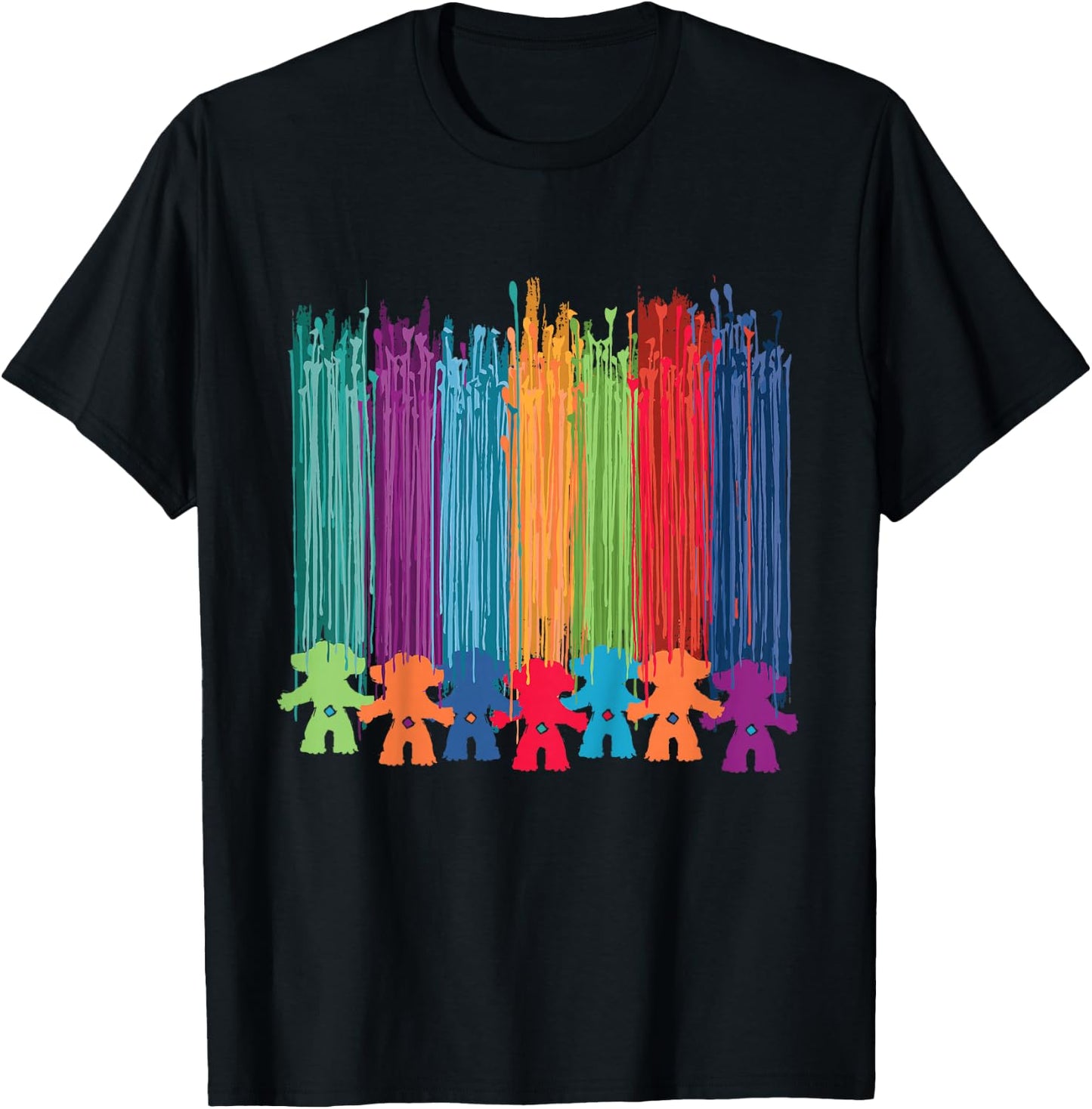 Classic Trolls: Trolls Hair Paint Streak T-Shirt - T-Shirt | Black