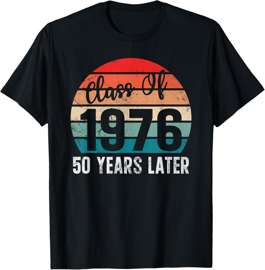 Vintage Class of 1976 76 Reunion High School Alumni Matching T-Shirt - T-Shirt | Black