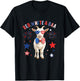 Red White and Goat Sound 4th of July US Flag Funny Farmer T-Shirt - T-Shirt | Black