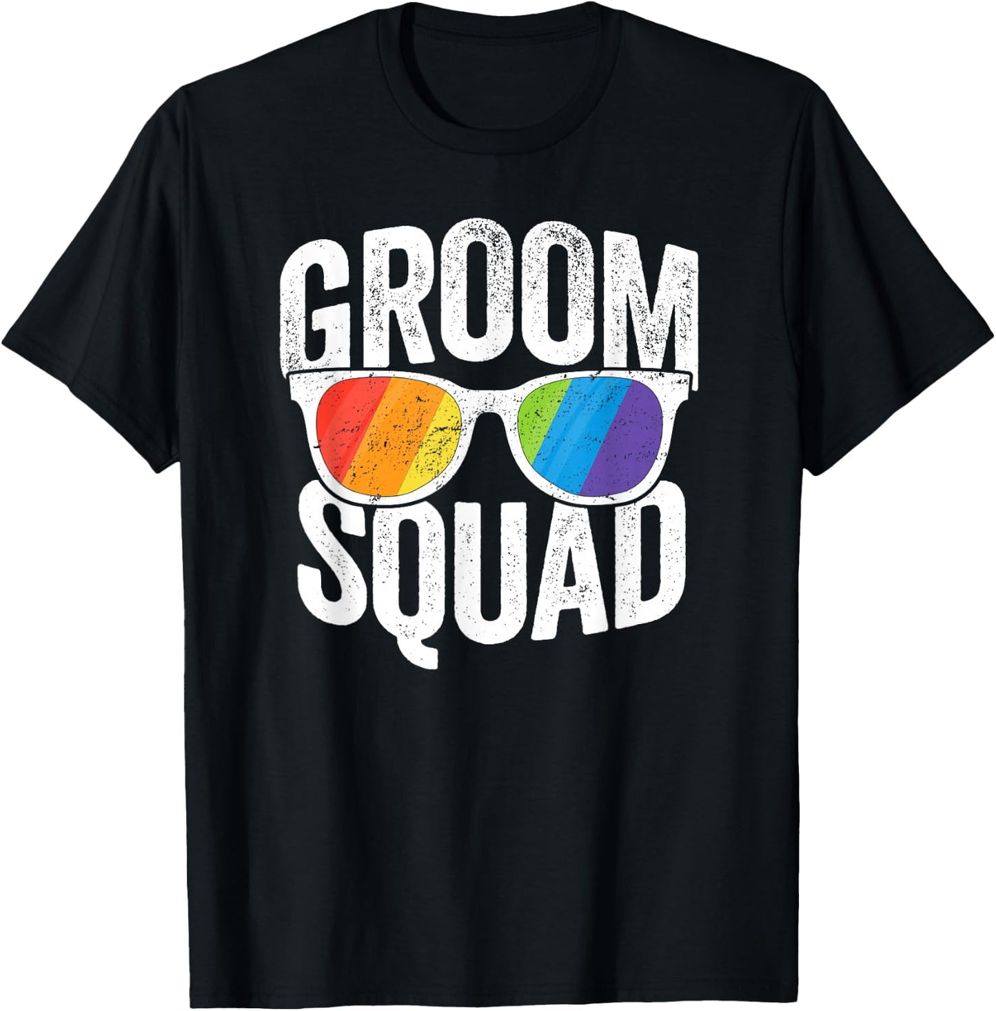 Groom Squad Shirt - LGBT Pride Rainbow Flag Gay Bachelor T-Shirt - T-Shirt | Black