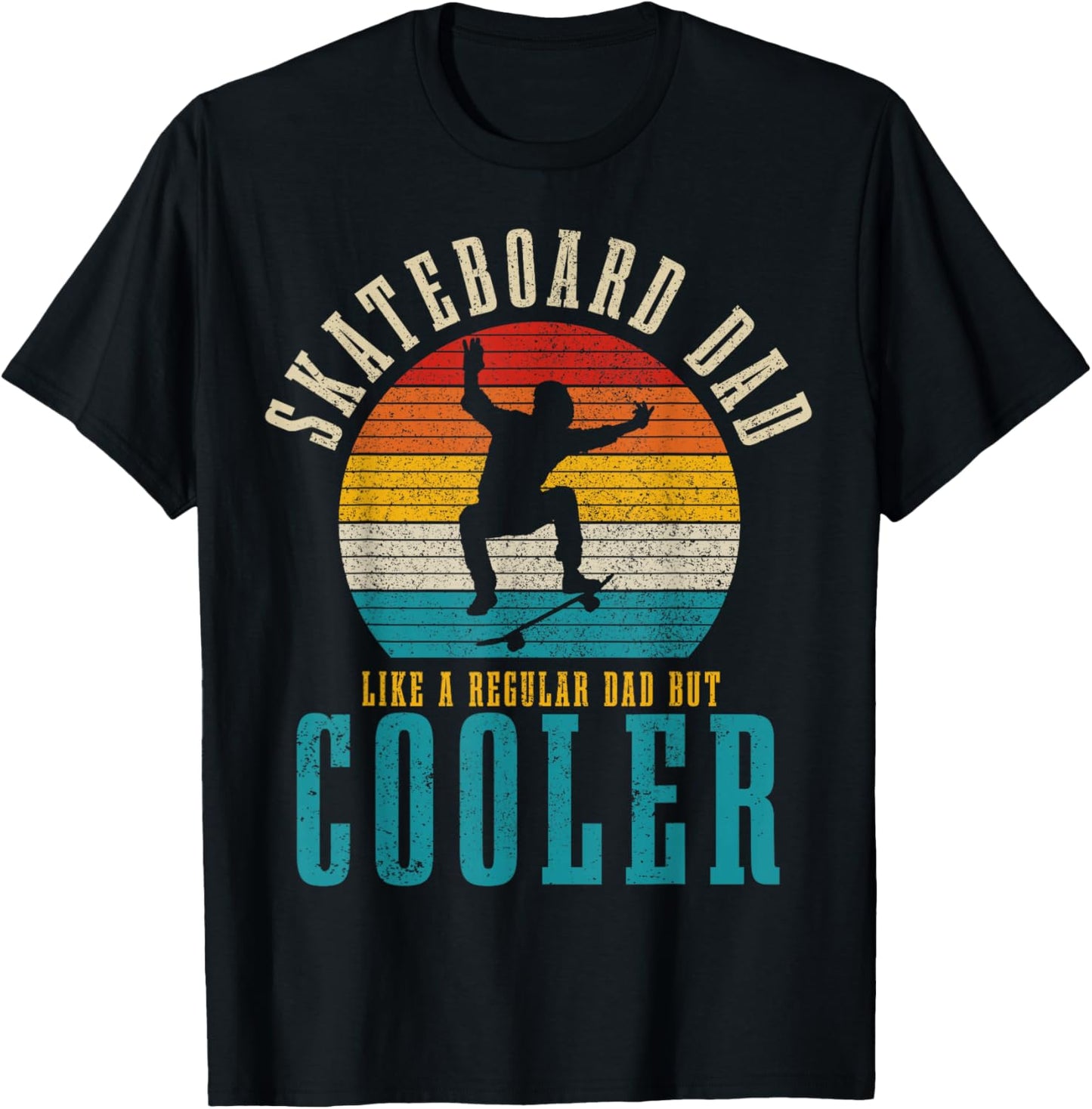 Skateboard Dad Funny Vintage Skating Skater T-Shirt - T-Shirt | Black