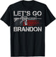 Gun American Flag Patriots Let's Go Brandon (on back) Women Men T-Shirt - T-Shirt | Black