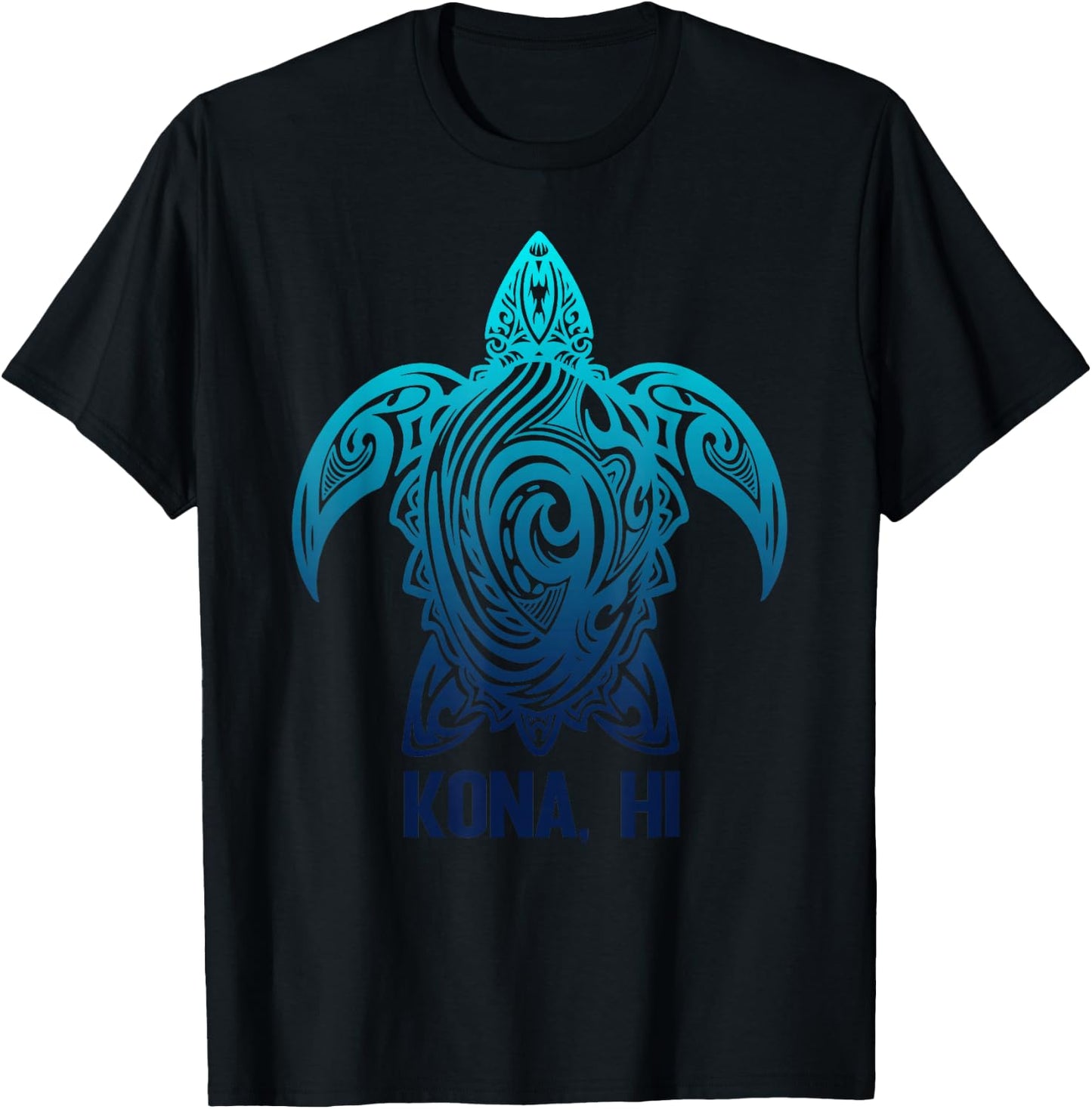 Kona Hawaii Tribal Turtle Hawaiian Surfer Diving T-Shirt - T-Shirt | Black