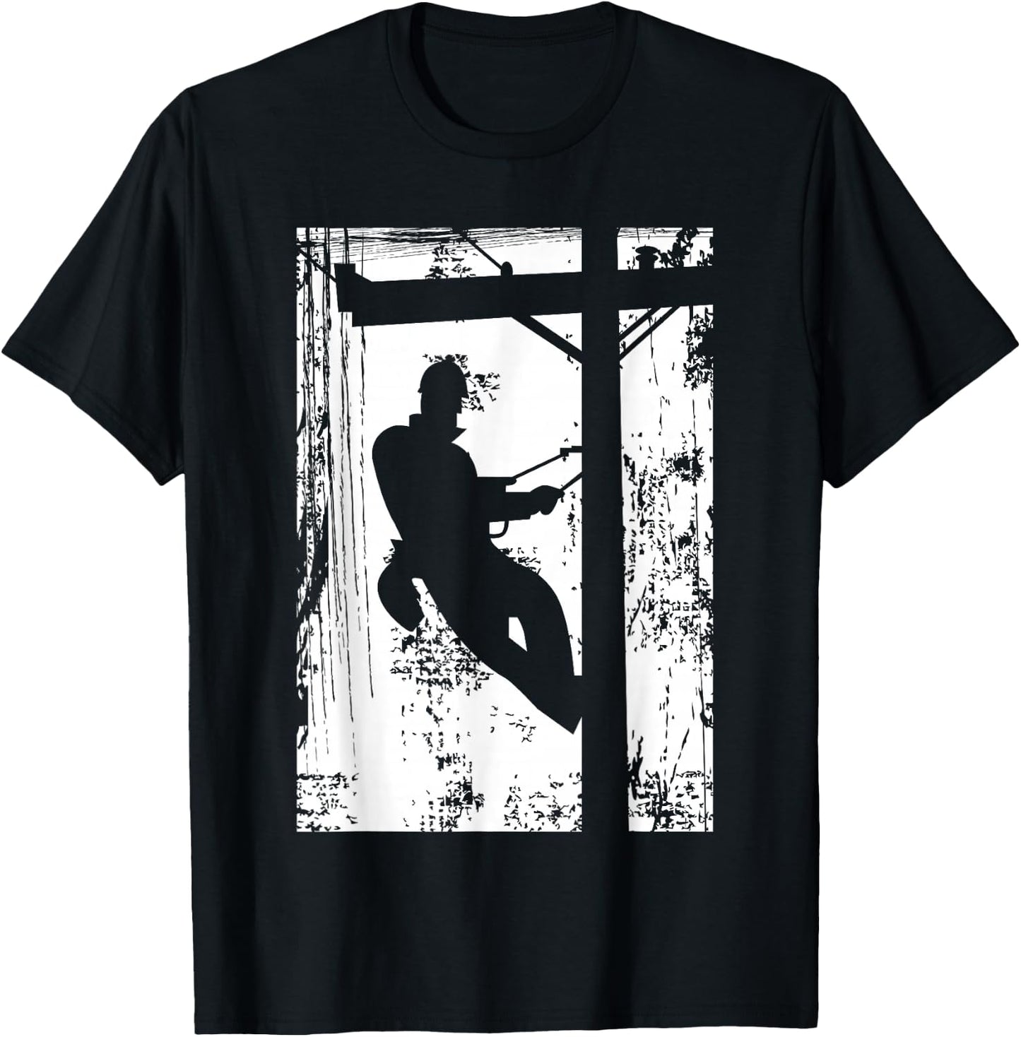 Daddy Father Lineman | Electric Cable Lineman Gift T-Shirt - T-Shirt | Black