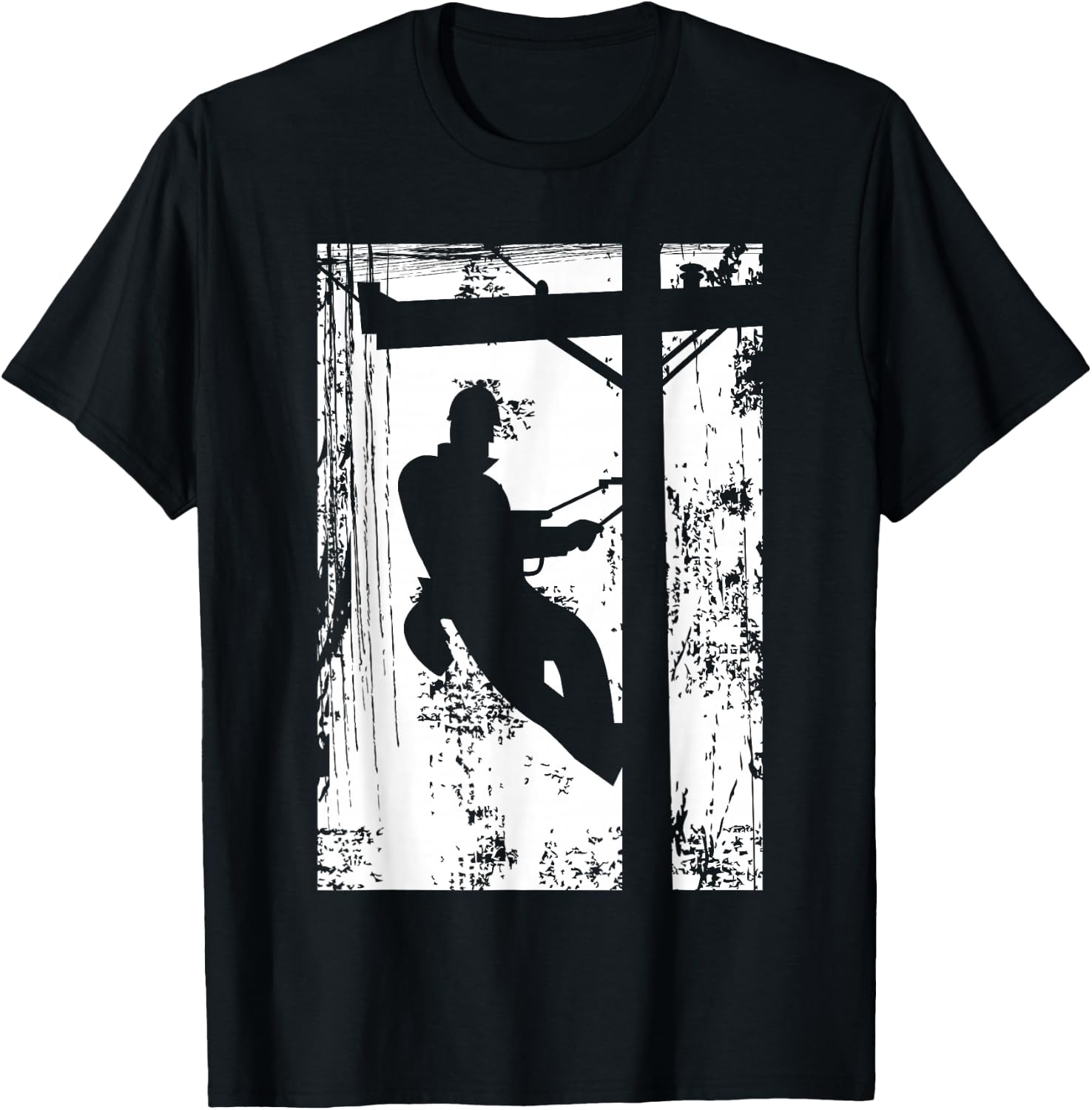 Daddy Father Lineman | Electric Cable Lineman Gift T-Shirt - T-Shirt | Black