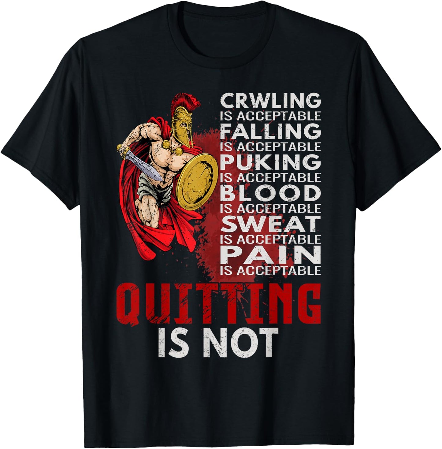 Spartans never quit Ancient Greece Warriors Sparta T-Shirt - T-Shirt | Black