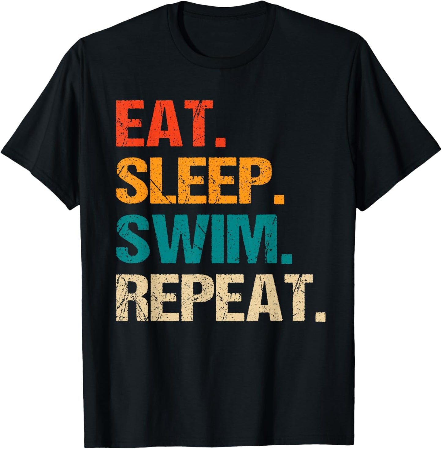 Eat Sleep Swim Repeat Pool Swimmer Water Polo Swimming T-Shirt - T-Shirt | Black
