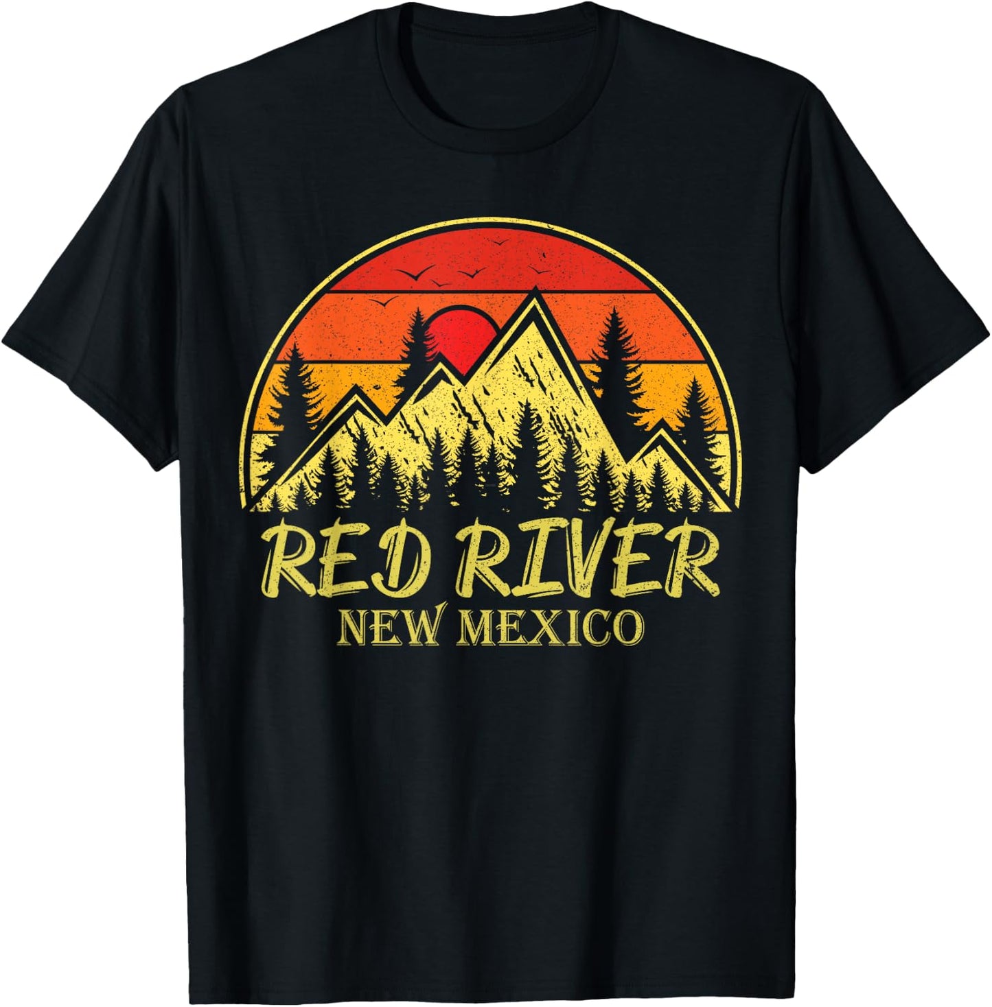 Vintage Red River New Mexico NM Mountains Hiking Souvenir T-Shirt - T-Shirt | Black