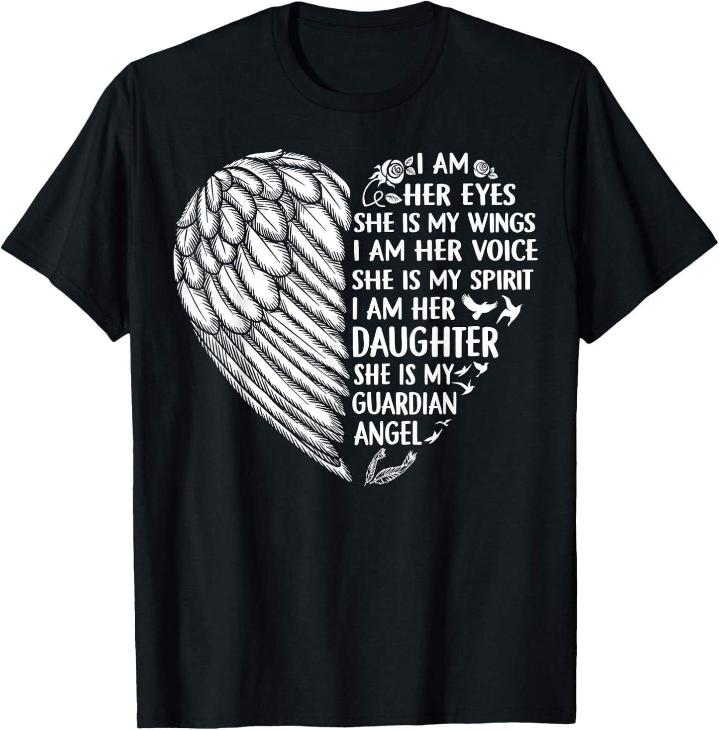 My Mom Is My Guardian Angel Shirt I Am Her Daughter T-Shirt - T-Shirt | Black