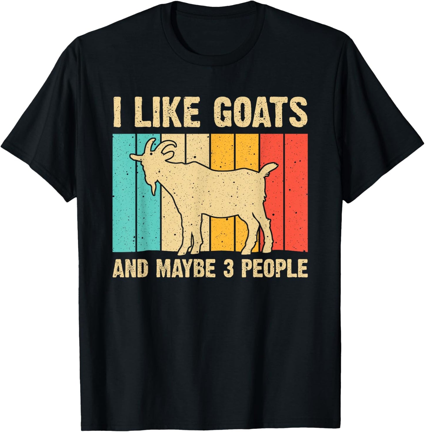 Funny Goat Art Women Kids Farming Goat Lover Stuff T-Shirt - T-Shirt | Black