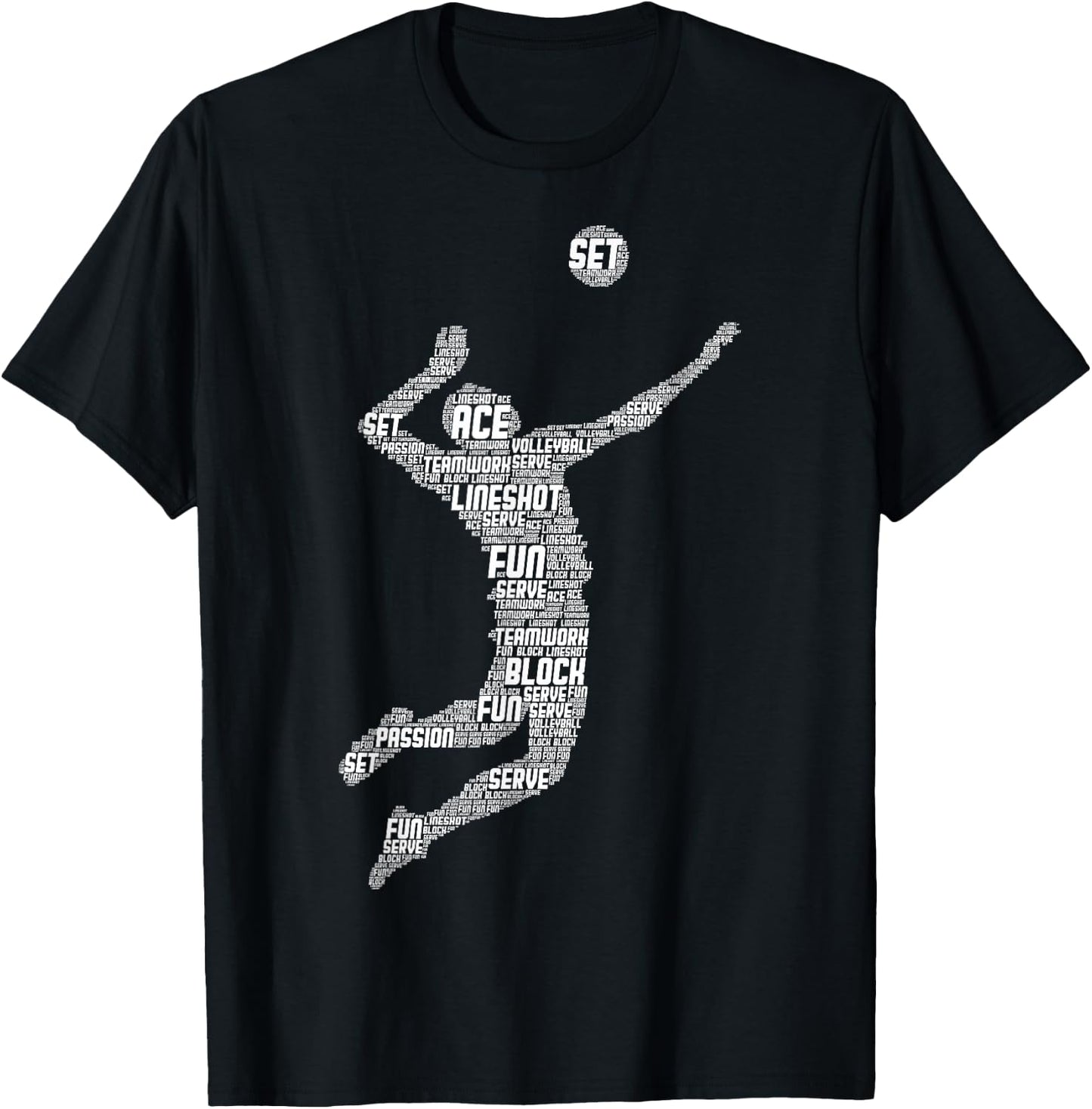 Volleyball Player Boys Youth Men T-Shirt - T-Shirt | Black
