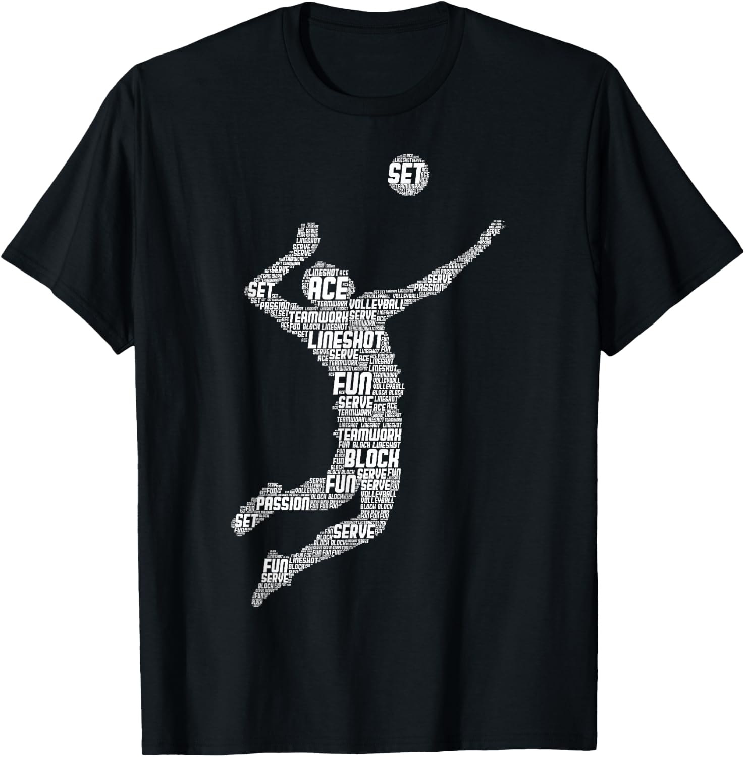 Volleyball Player Boys Youth Men T-Shirt - T-Shirt | Black