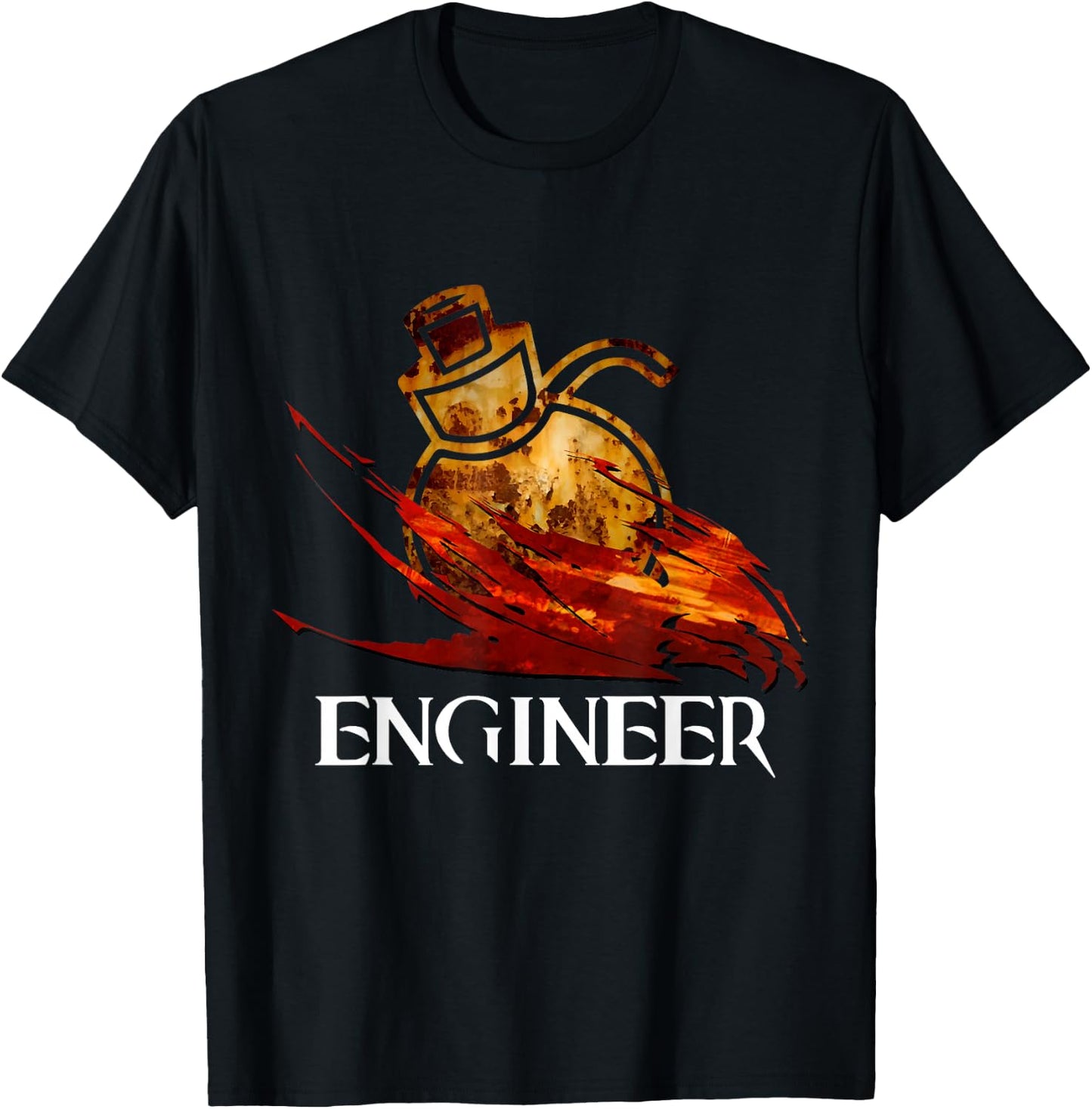 Engineer profession Fantasy medieval MMORPG gamer T-Shirt - T-Shirt | Black