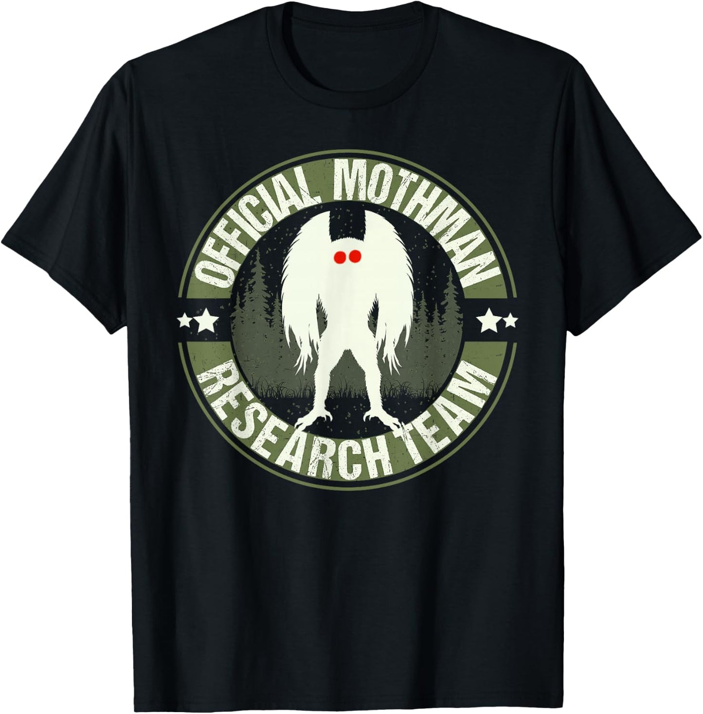Mothman Research Team! Cool Cryptid Men Women Search Mothman T-Shirt - T-Shirt | Black