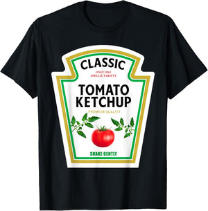 Ketchup Halloween 2024 Costume Matching Mustard Condiments T-Shirt - T-Shirt | Black