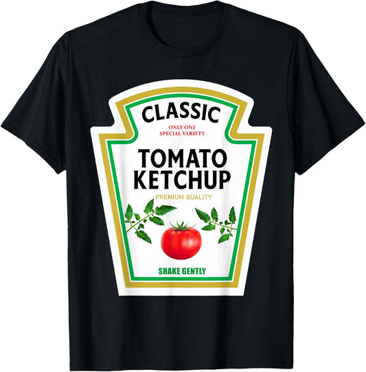 Ketchup Halloween 2024 Costume Matching Mustard Condiments T-Shirt - T-Shirt | Black