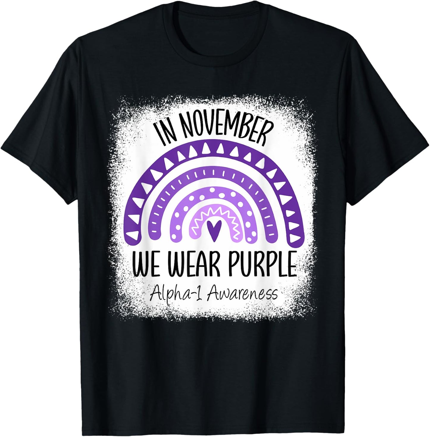 Rainbow Alpha-1 Antitrypsin Deficiency Awareness Month T-Shirt - T-Shirt | Black