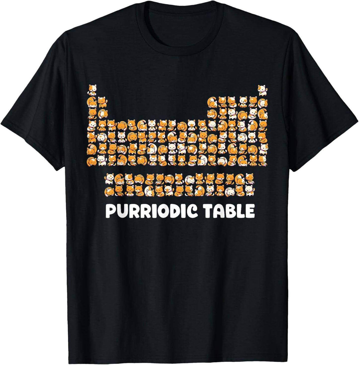 Periodic Table Shirt Chemistry Cat Periodic Table of Element T-Shirt - T-Shirt | Black
