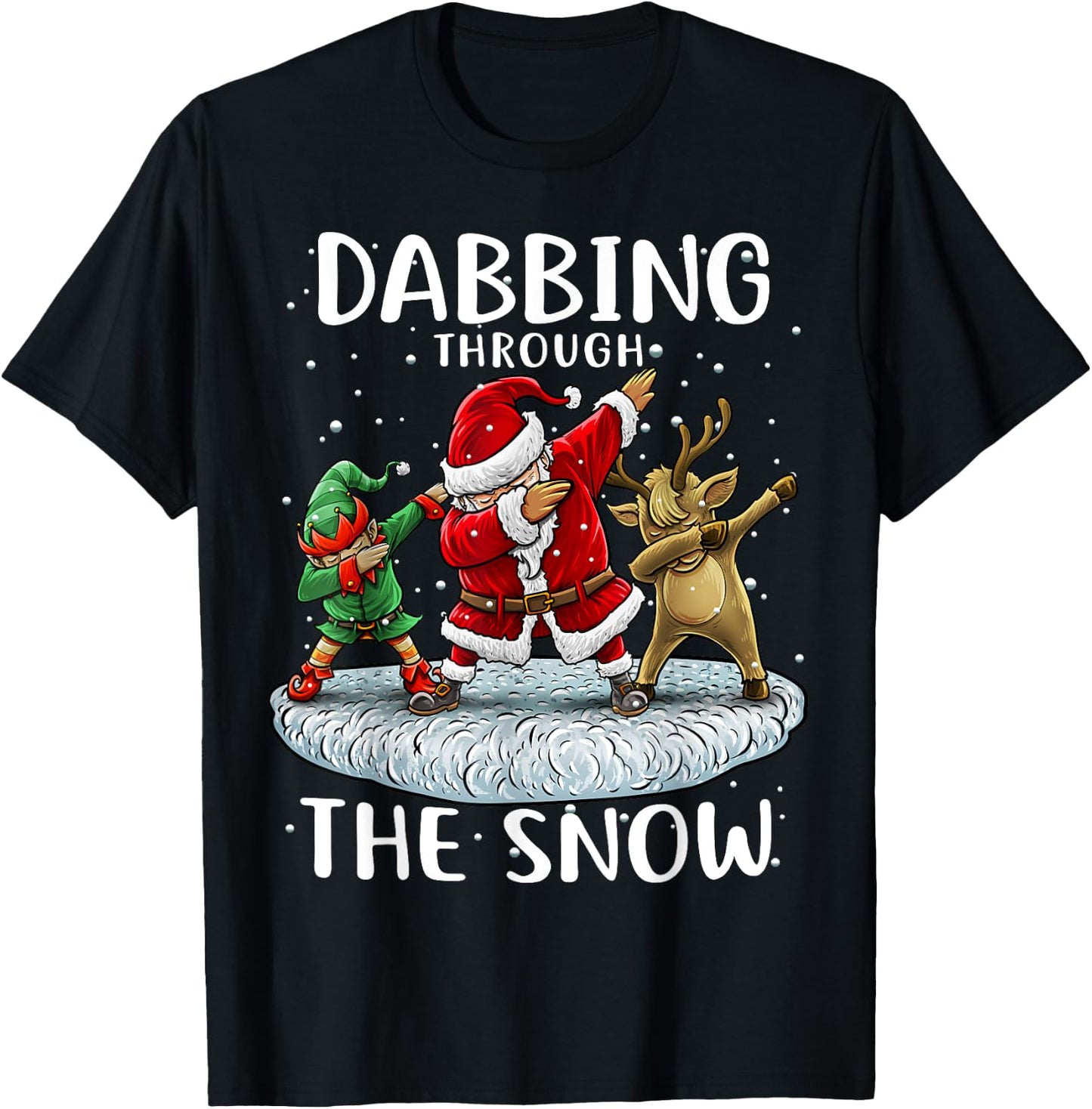 Santa Dabbing Through The Snow Funny Christmas Boys Kids T-Shirt - T-Shirt | Black
