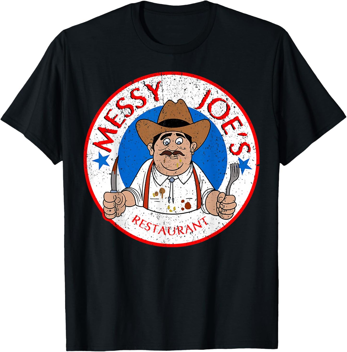 Vintage Messy Joes Restaurant T-Shirt - T-Shirt | Black